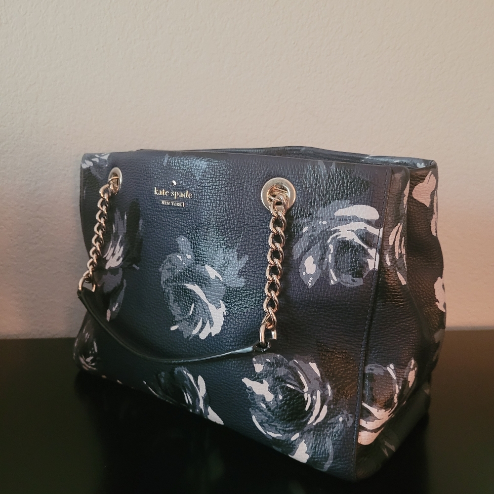 Kate Spade Briar Lane Night Rose Meena Satchel - Picture 4 of 13